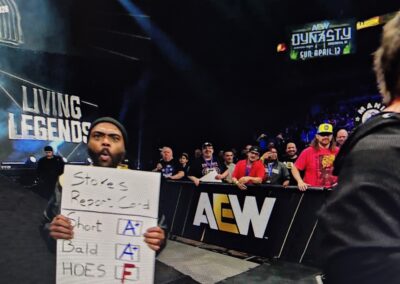 Stokely Hathaway is most unimpressed with a fan's sign