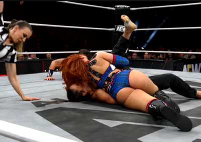 Marina Shafir laughs hysterically while being pinned in a match by Jamie Hayter because why not?